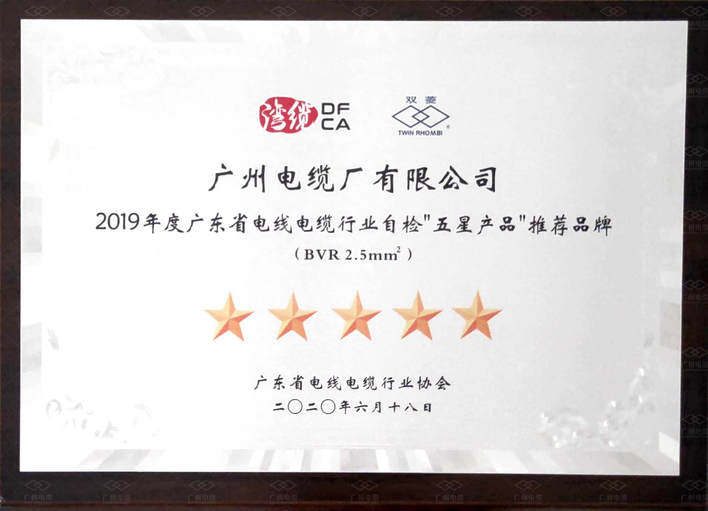 廣州電纜獲三項“五星級”榮譽，彰顯行業競爭力！