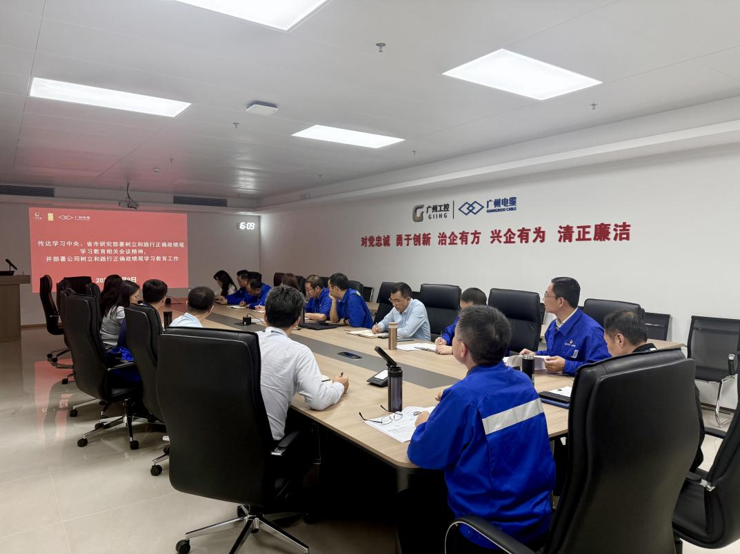廣州電纜召開樹立和踐行（háng）正確（què）政績（jì）觀學習教育工作部署會(圖（tú）1)